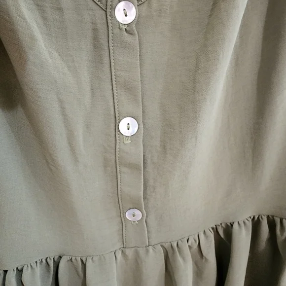 SMYM | Sienna Swing Dress Army Green Chiffon Dress - Picture 9 of 9